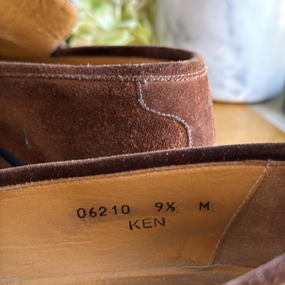Bruno Magli Ken Lug Sole Penny Loafer in Chestnut Suede | Bologna Construction - Picture 12 of 16